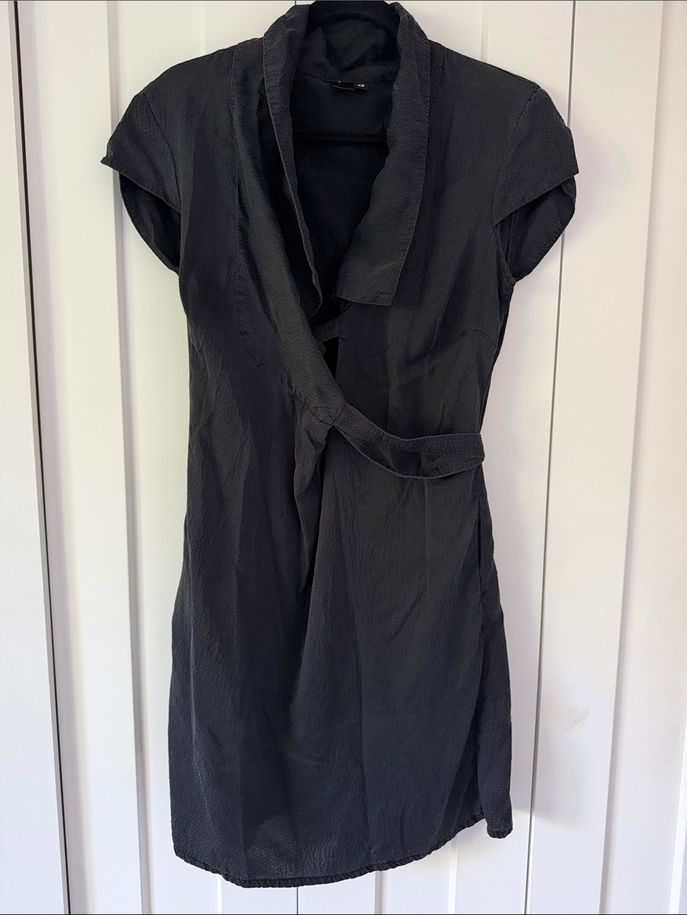 Feral Childe NYC - 2012 Chic Black Adjustable waist Short-Sleeve Wrap Mini Dress